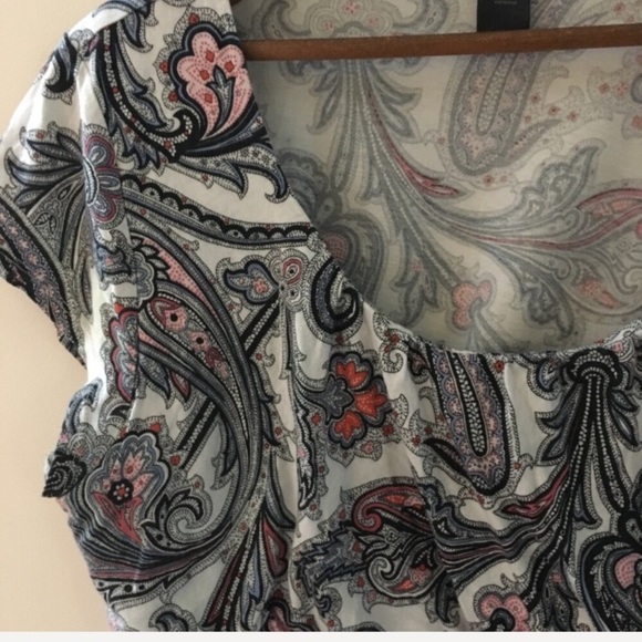 ANN TAYLOR paisley scoop neck refined t shirt - Picture 3 of 6
